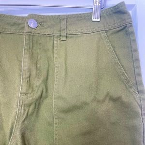 Green Wide Leg Painter Pant